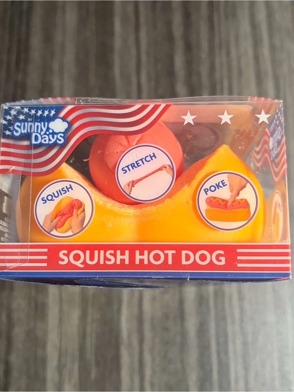 Sunny Days Squish Hot Dog Toy - Brand New In Box Sensory Fidget Toy